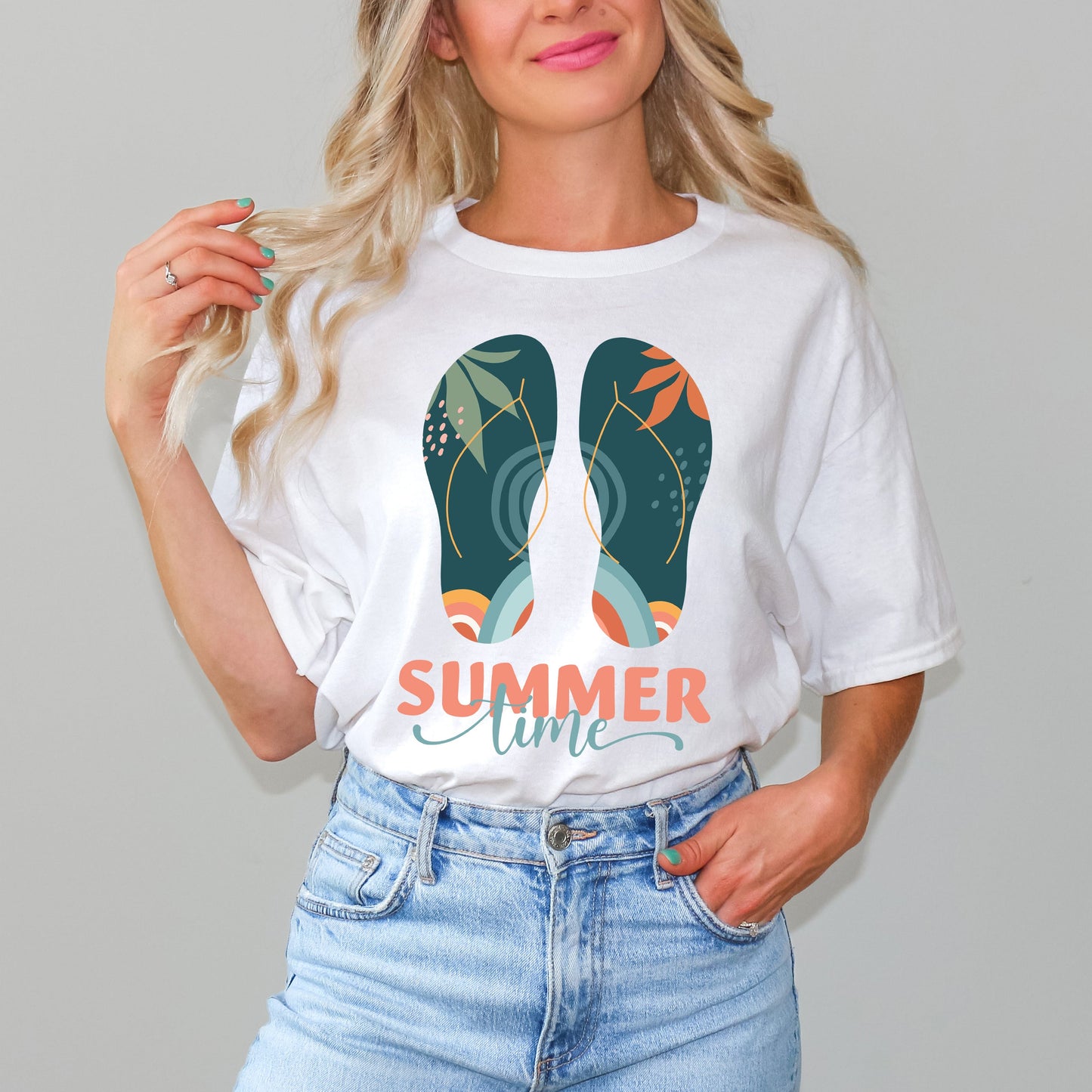 Boho Summer Time Flip Flops | Short Sleeve Graphic Tee