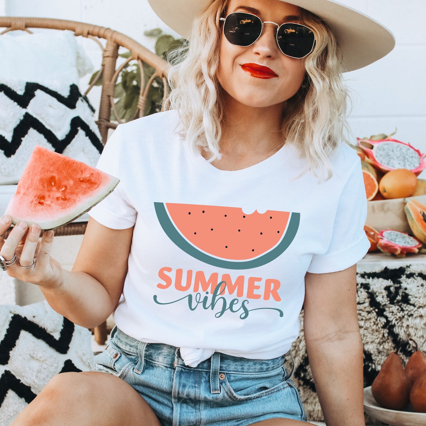 Boho Summer Vibes Watermelon | Short Sleeve Graphic Tee