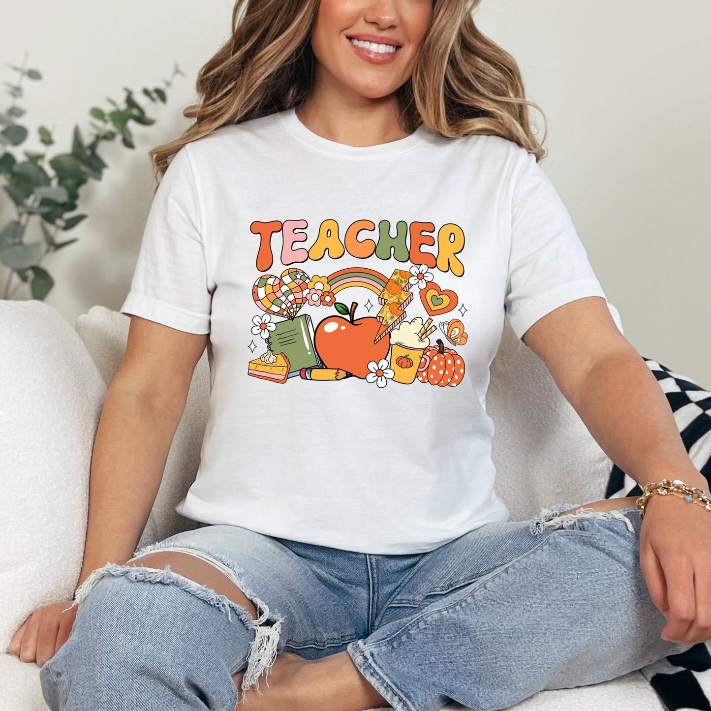 Teacher Fall Collage | Short Sleeve Graphic Tee