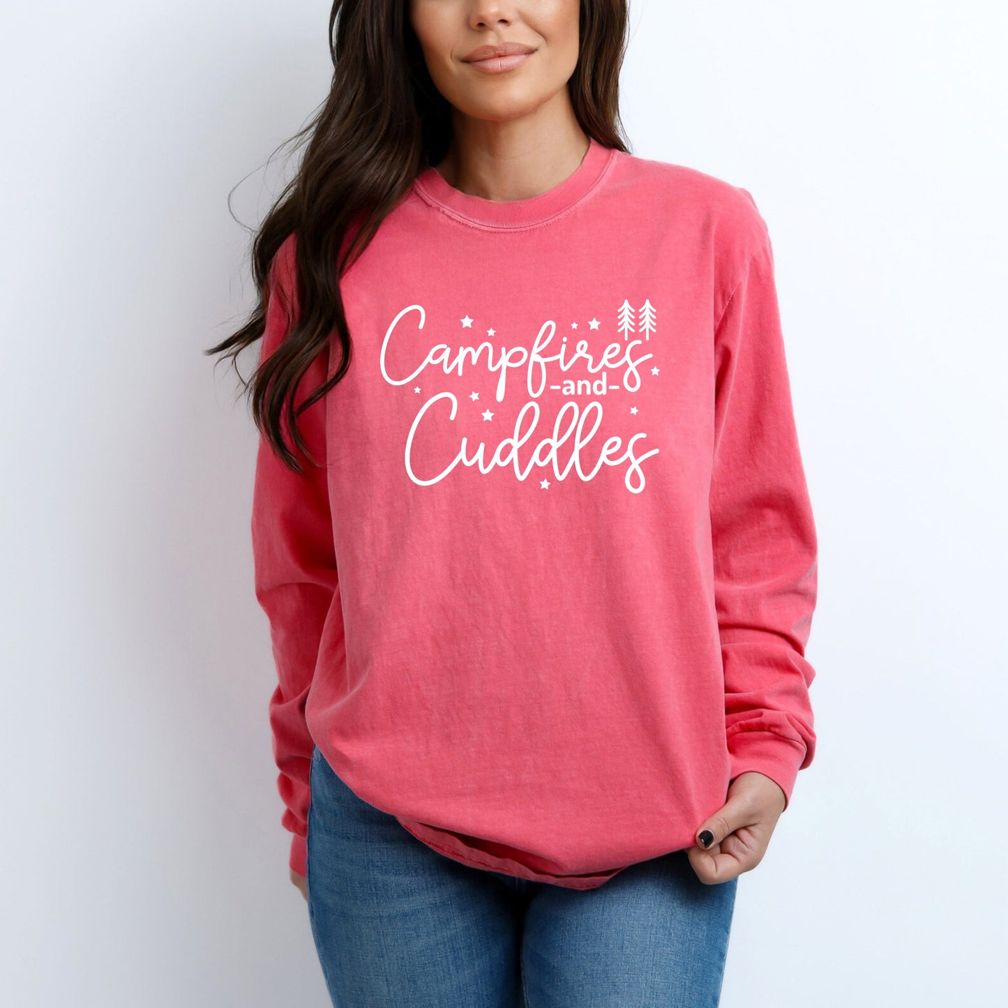 Campfires And Cuddles | Garment Dyed Long Sleeve Tee