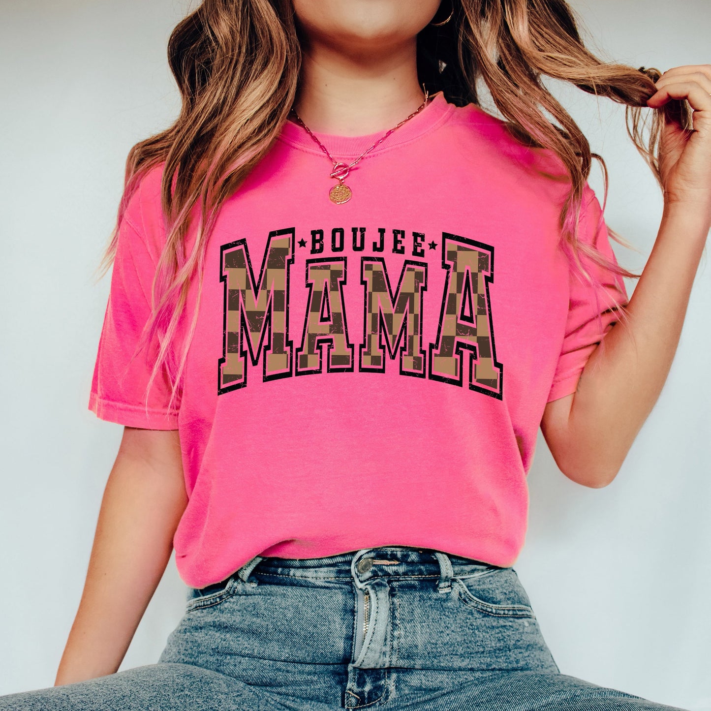 Boujee Mama Plaid | Garment Dyed Tee