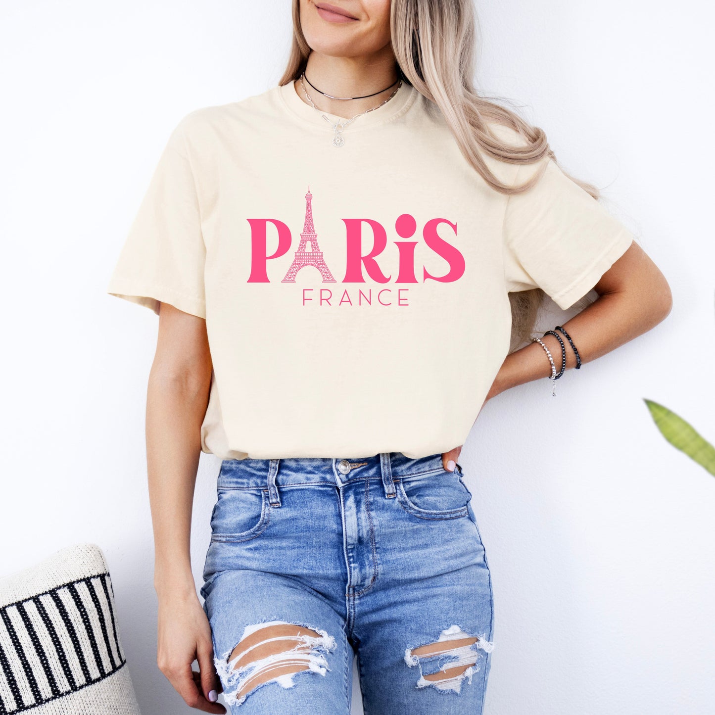 Paris France Eiffel Tower | Garment Dyed Short Sleeve Tee