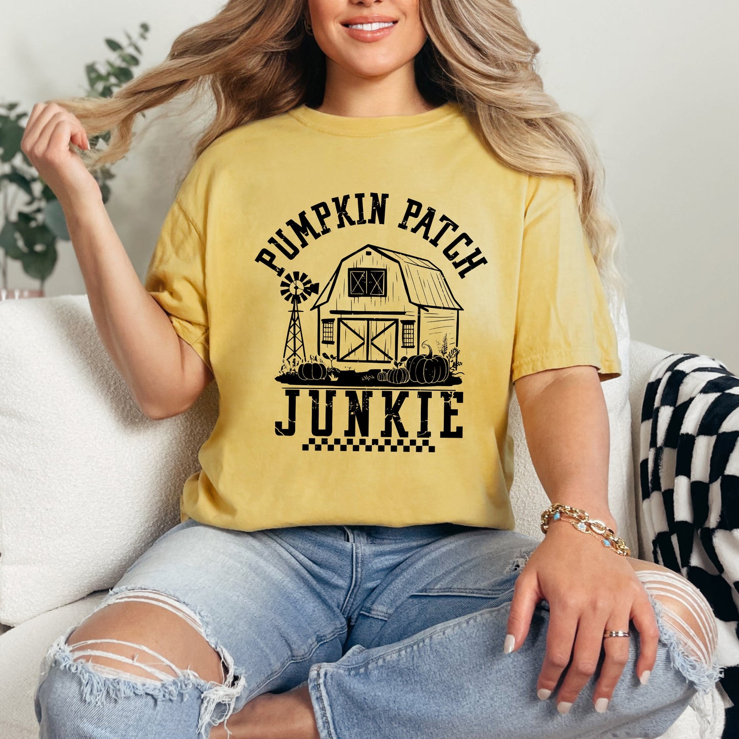 Pumpkin Patch Junkie Barn | Garment Dyed Tee