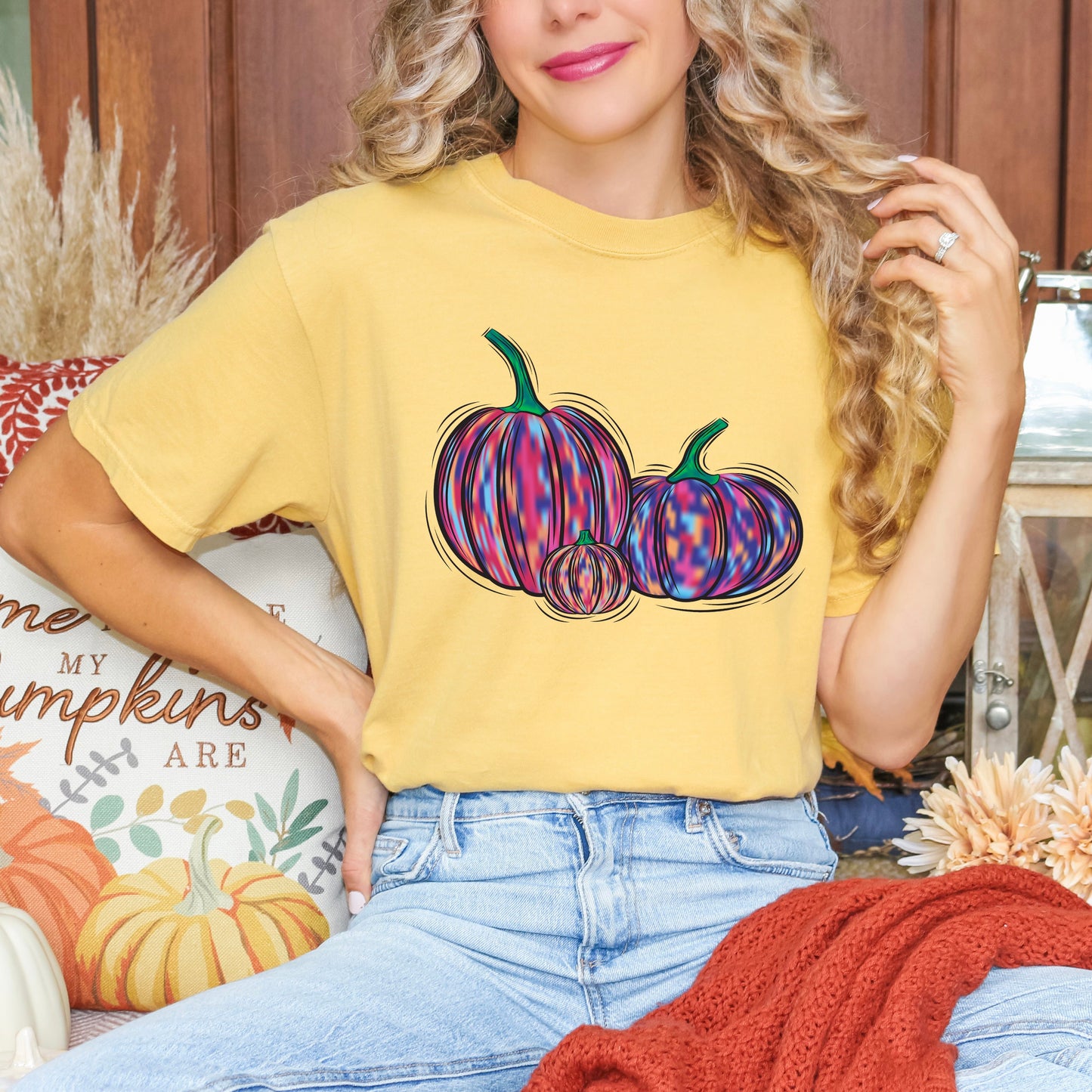 Colorful Pumpkins | Garment Dyed Tee