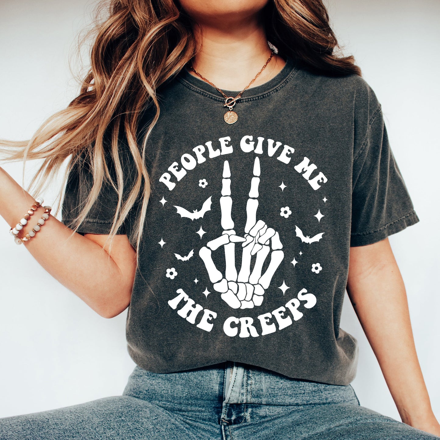 People Give Me The Creeps | Garment Dyed Short Sleeve Tee