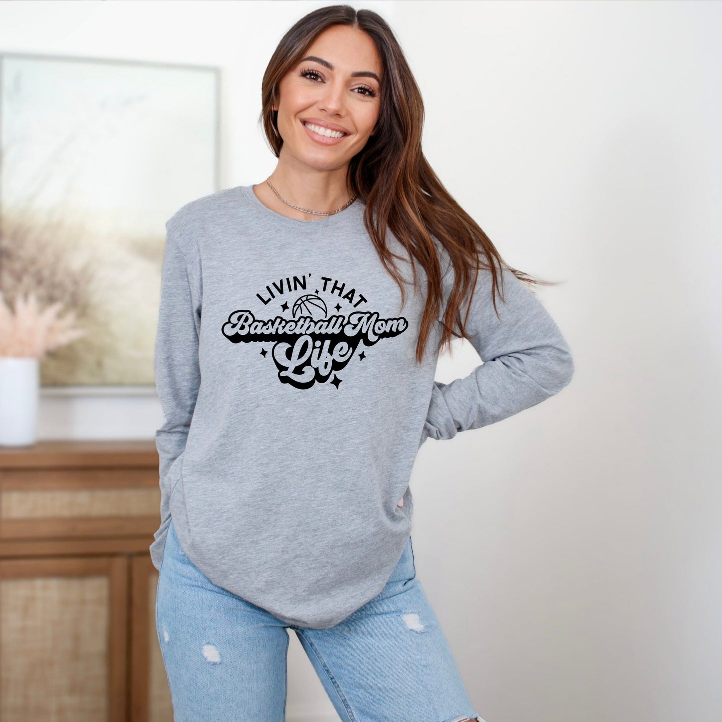 Livin' That Basketball Mom Life | Long Sleeve Crew Neck