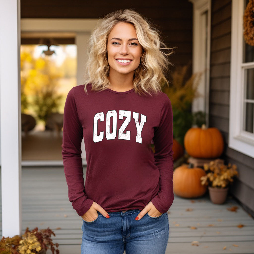 Cozy Worn Varsity | Long Sleeve Crew Neck