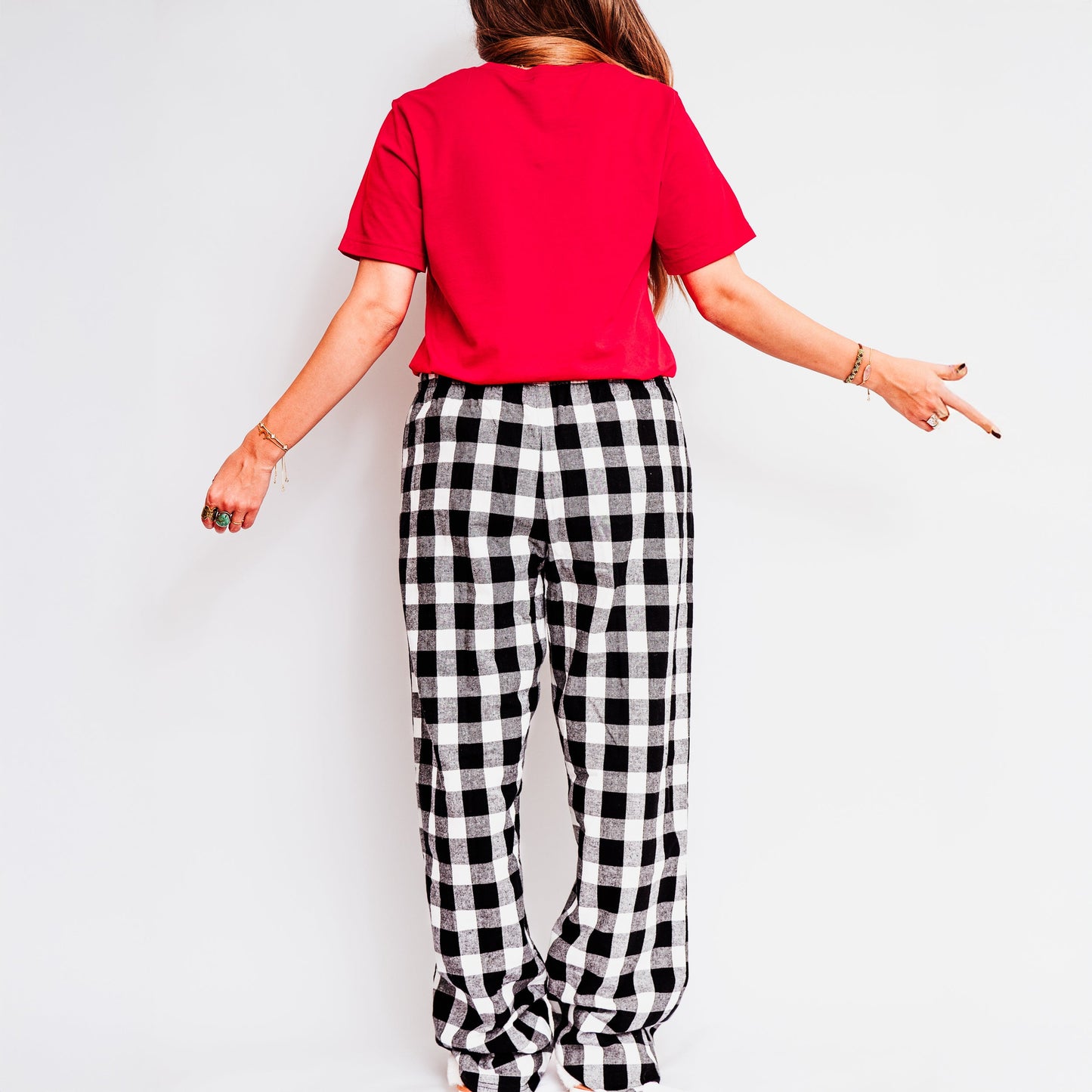 Retro Valentine Vibes | Plaid Pajama Set