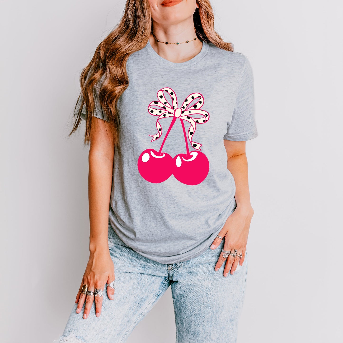 Coquette Cherries Spotted Bow | Short Sleeve Graphic Tee