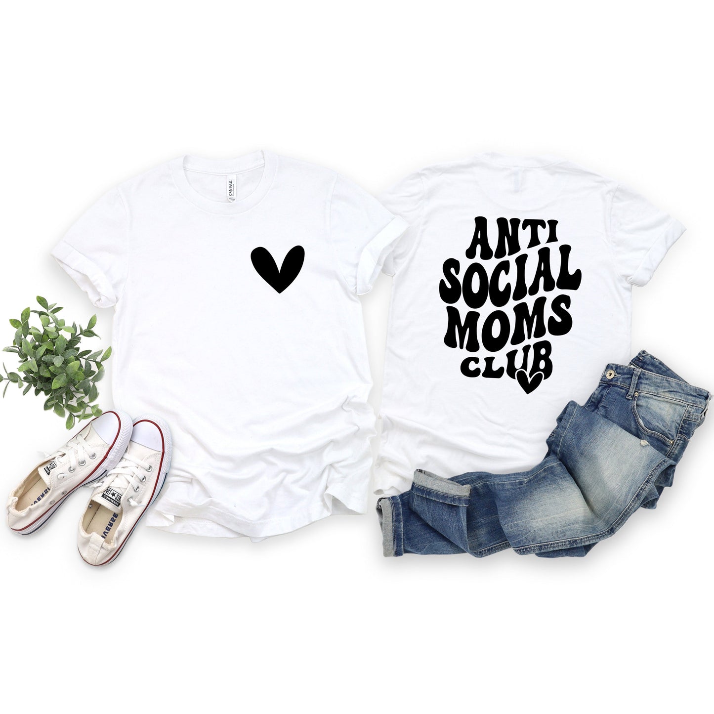 Anti Social Moms Club | Front & Back Short Sleeve Graphic Tee