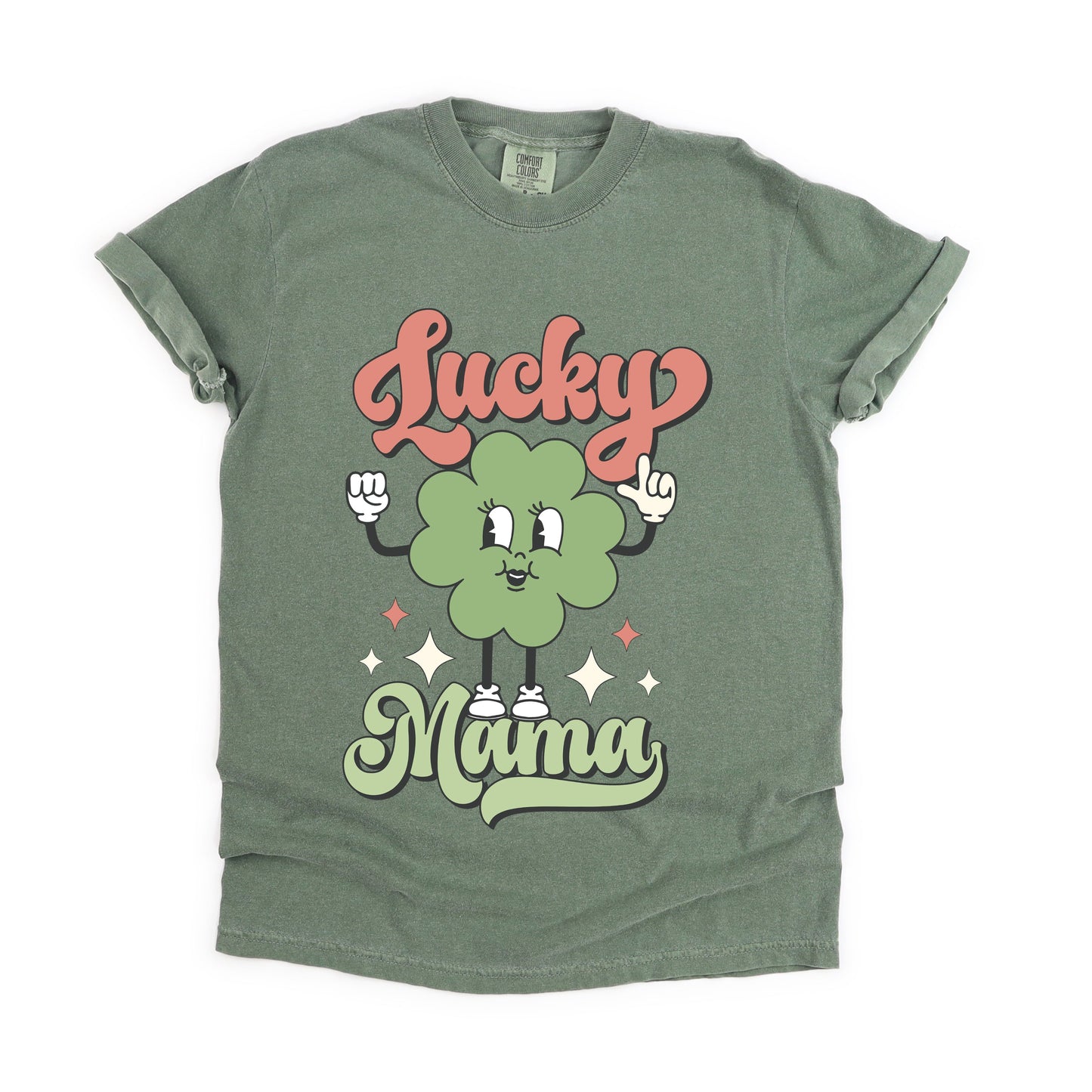 Lucky Mama Clover Script | Garment Dyed Tee