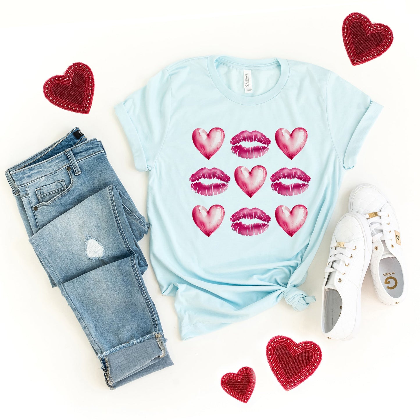 Hearts And Lips Chart | Short Sleeve Graphic Tee