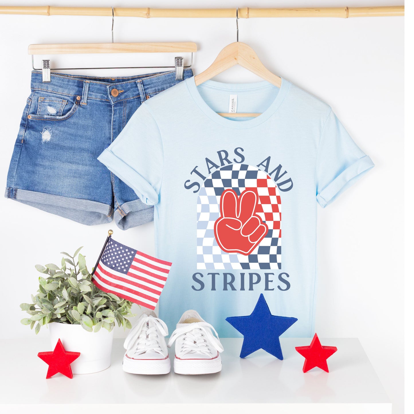 Stars And Stripes Peace | Short Sleeve Graphic Tee