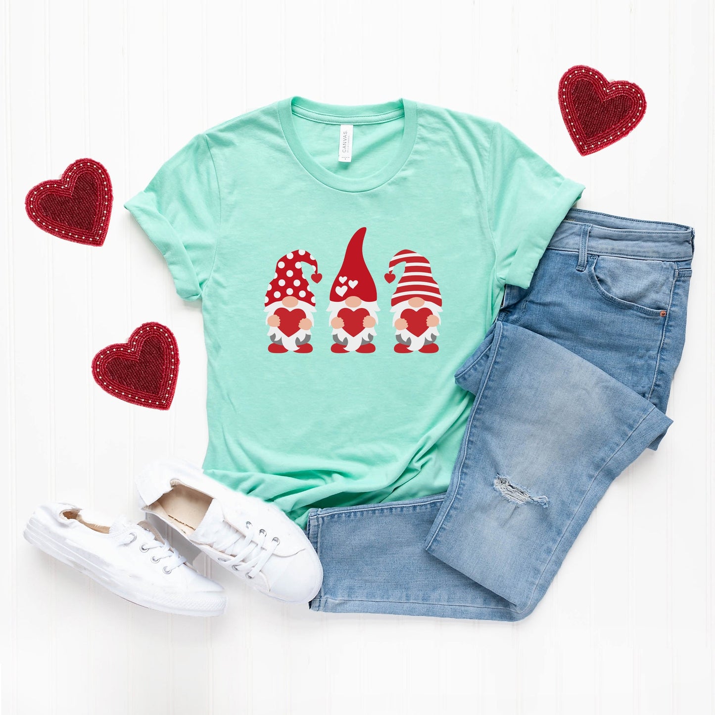 Valentine's Gnomes | Short Sleeve Graphic Tee