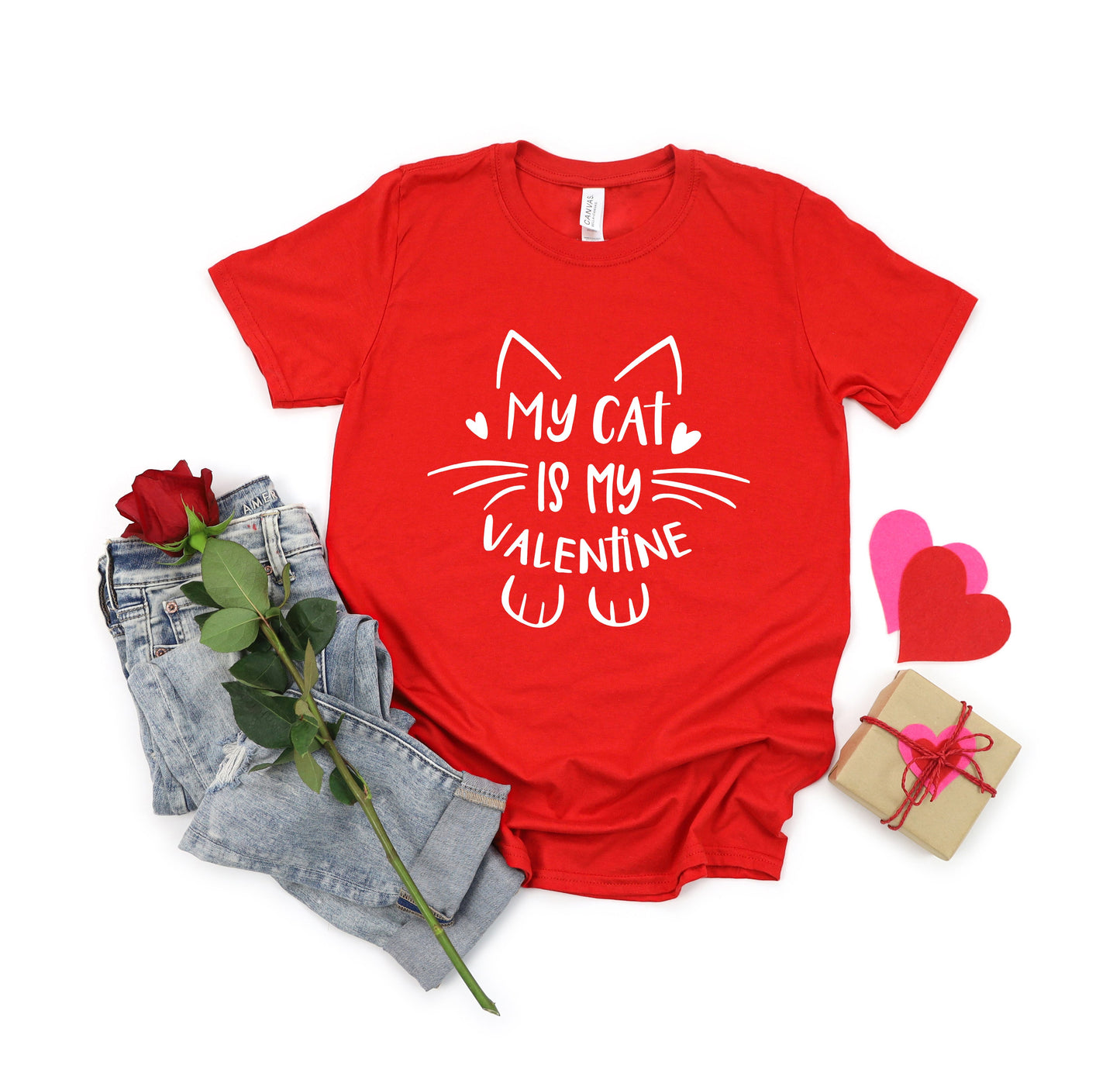 My Cat Is My Valentine | Short Sleeve Crew Neck