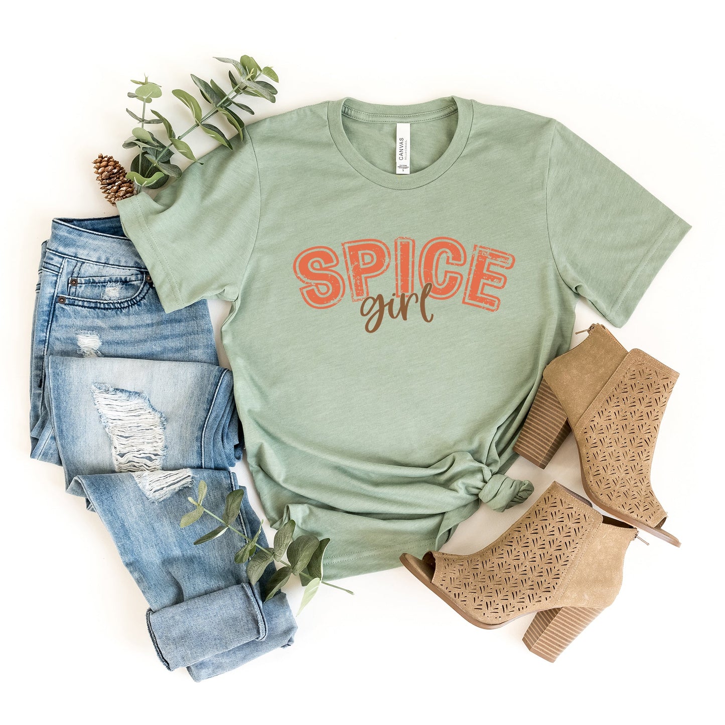 Spice Girl Varsity Cursive | Short Sleeve Crew Neck