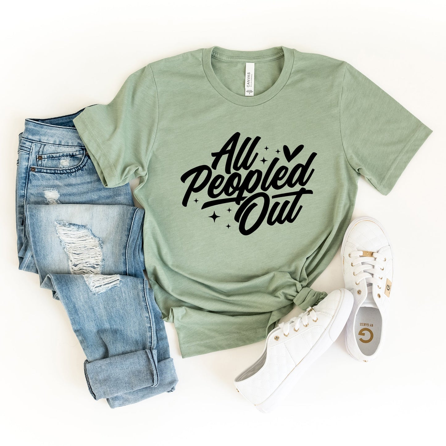 All Peopled Out Cursive | Short Sleeve Graphic Tee