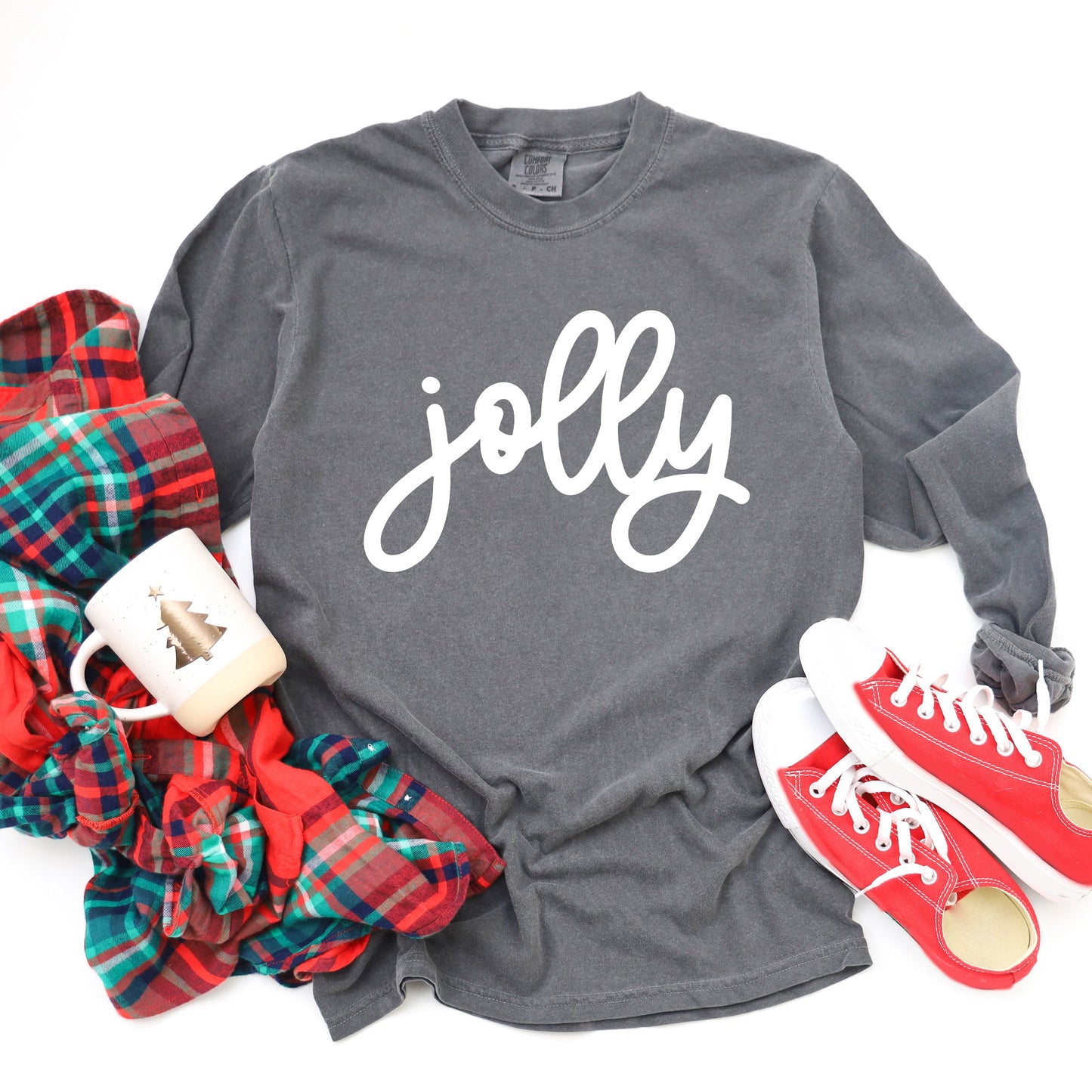 Jolly Bold Cursive | Garment Dyed Long Sleeve