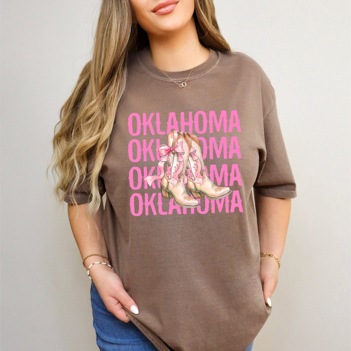 Coquette Oklahoma Cowgirl Boots | Garment Dyed Short Sleeve Tee