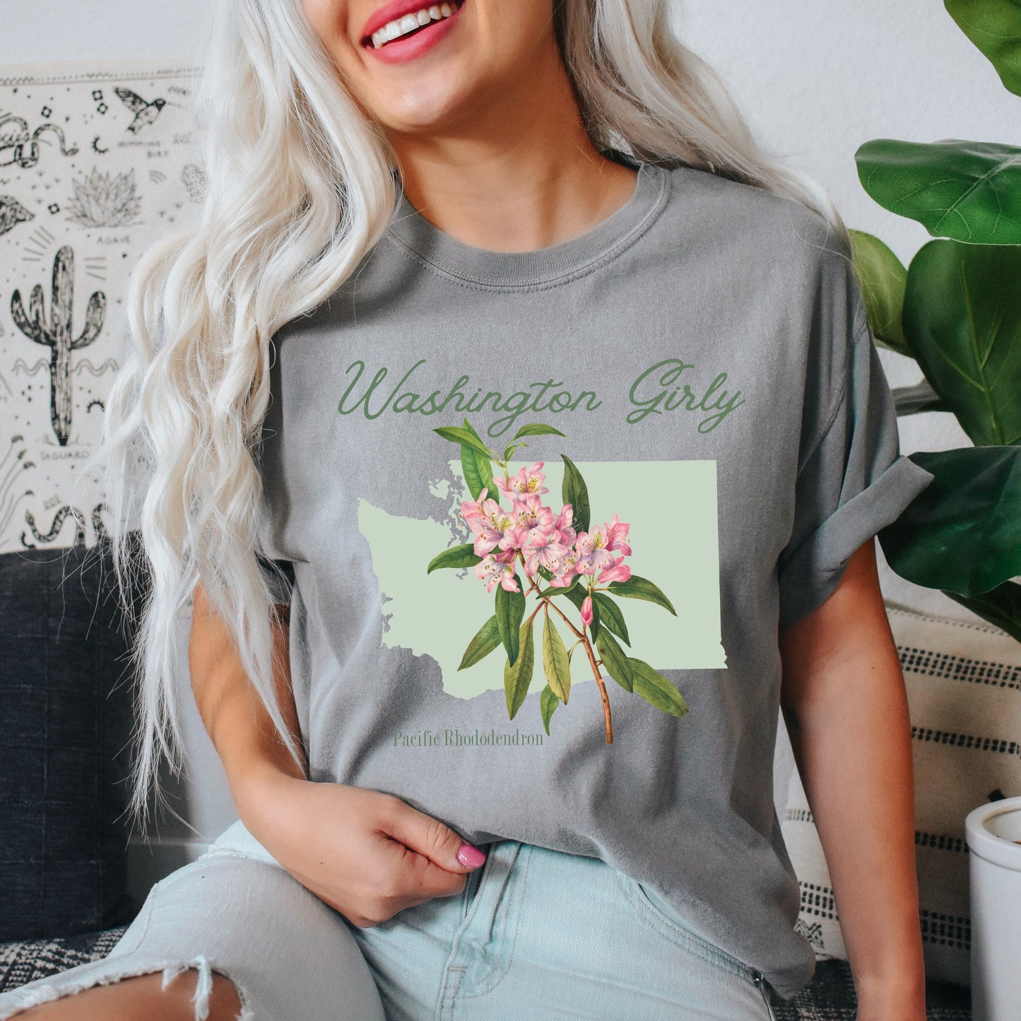 Washington Girly Flower | Garment Dyed Short Sleeve Tee