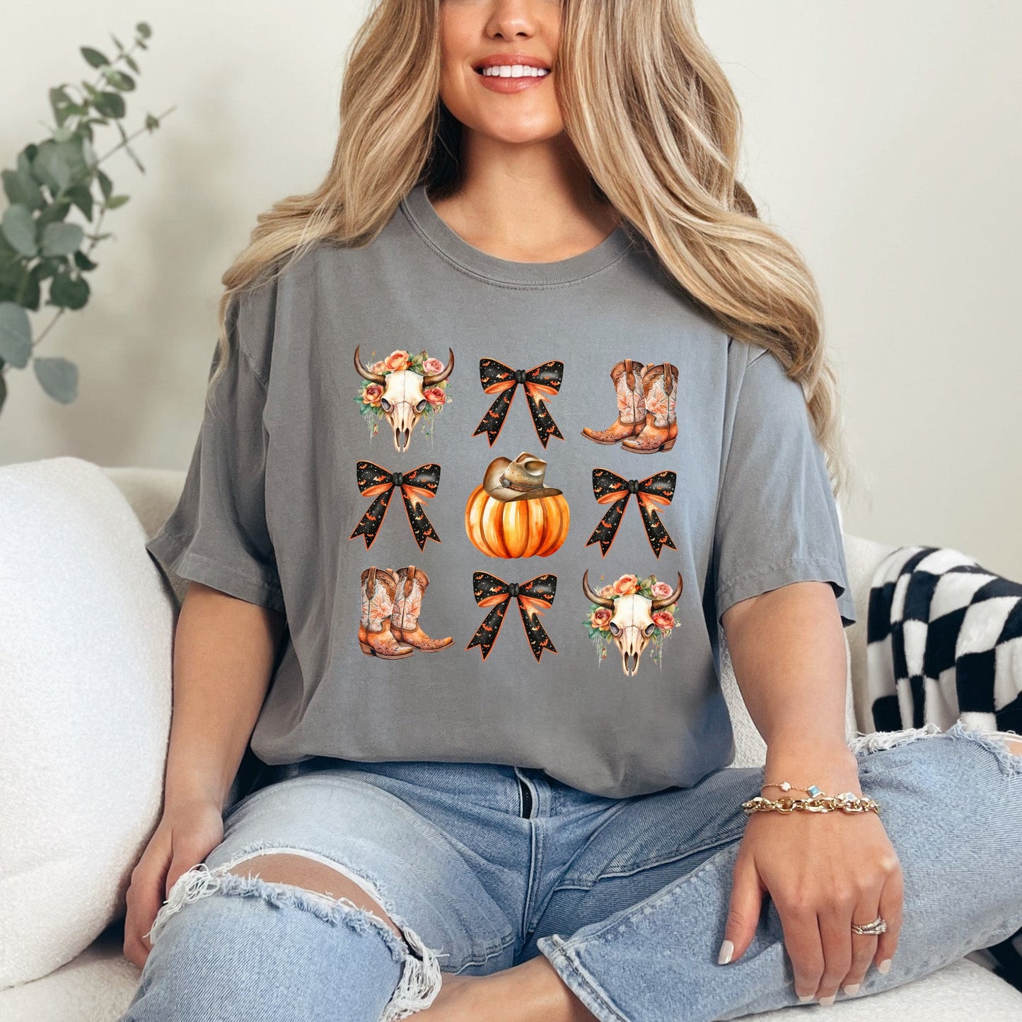 Coquette Western Halloween Chart | Garment Dyed Short Sleeve Tee