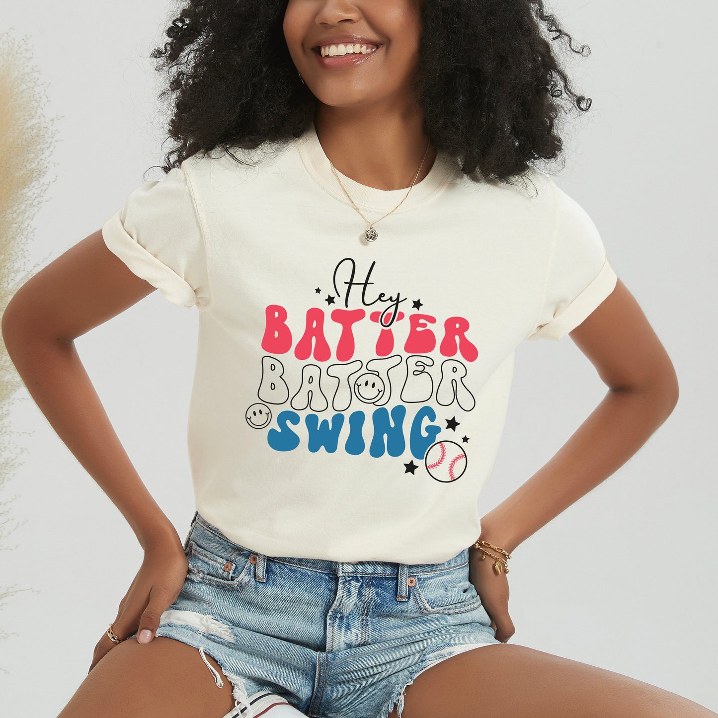 Batter Batter Red White Blue | Garment Dyed Short Sleeve Tee