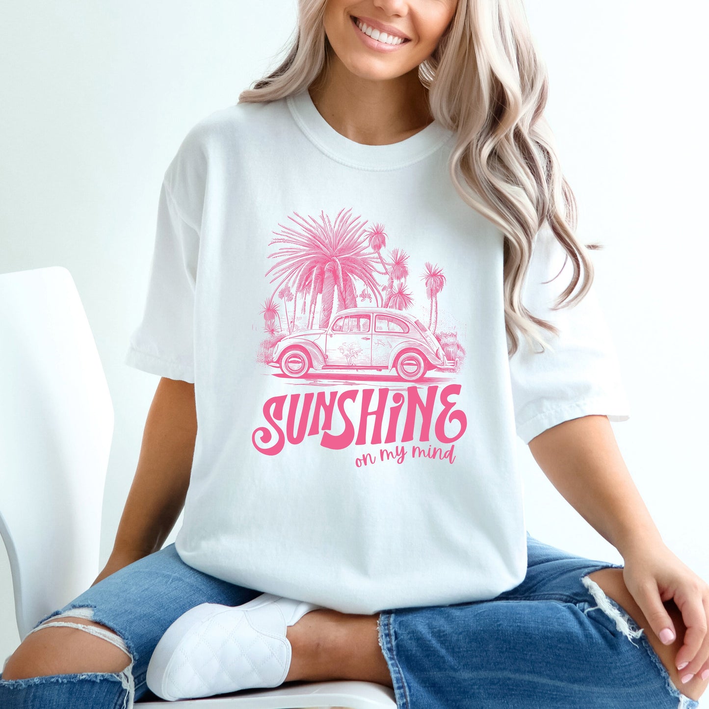 Sunshine On My Mind Car | Garment Dyed Short Sleeve Tee