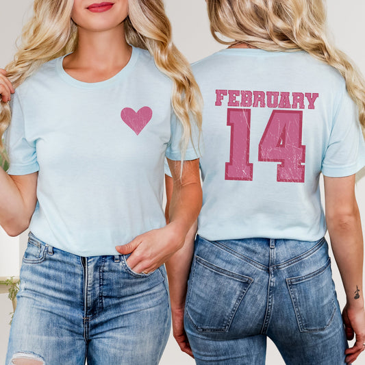 February Fourteenth | Short Sleeve Graphic Tee Front And Back Design