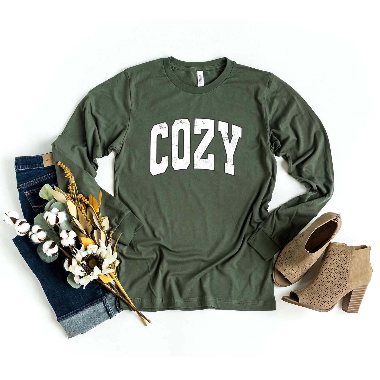 Cozy Worn Varsity | Long Sleeve Crew Neck