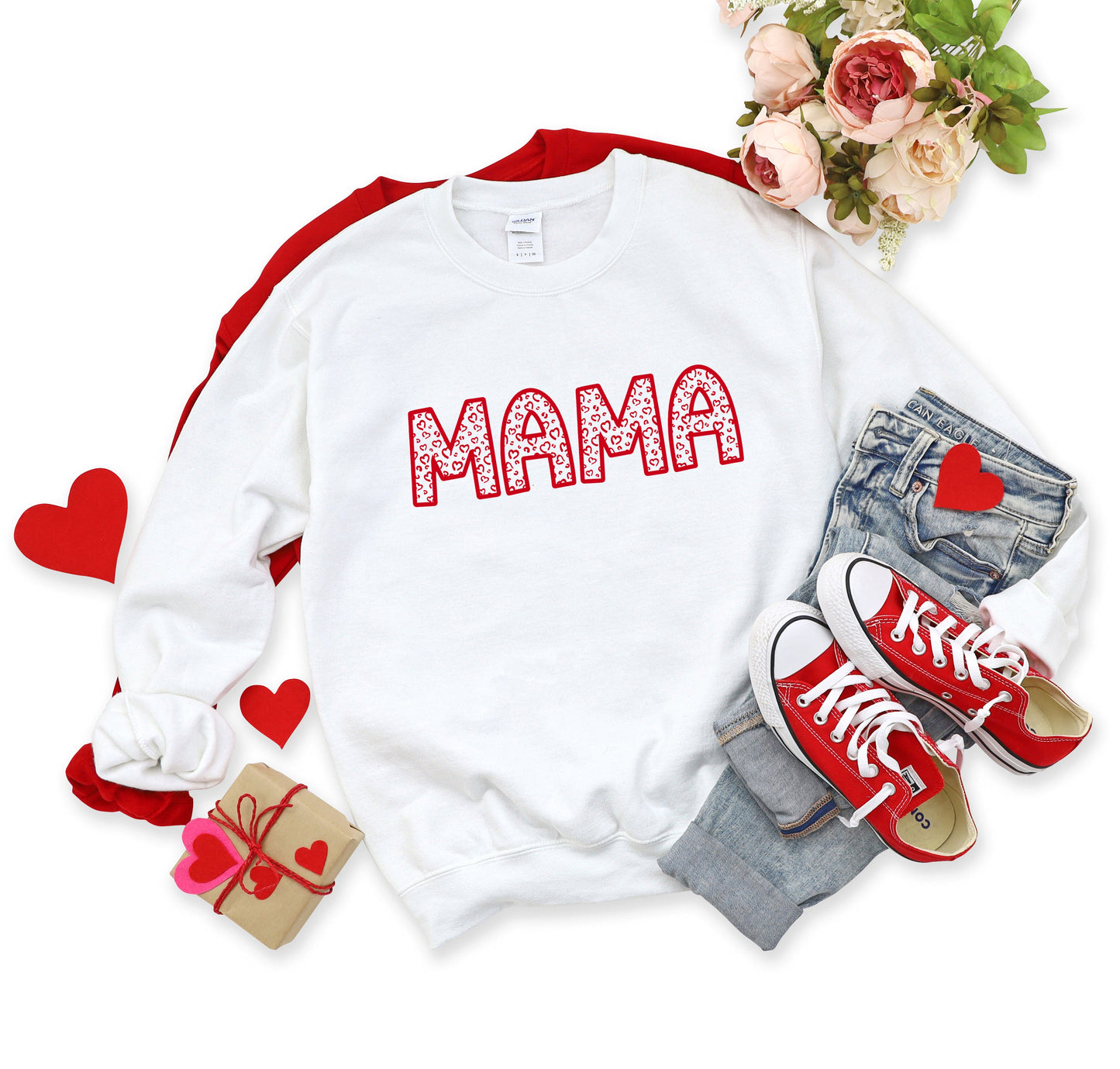 Mama Leopard Hearts | Sweatshirt