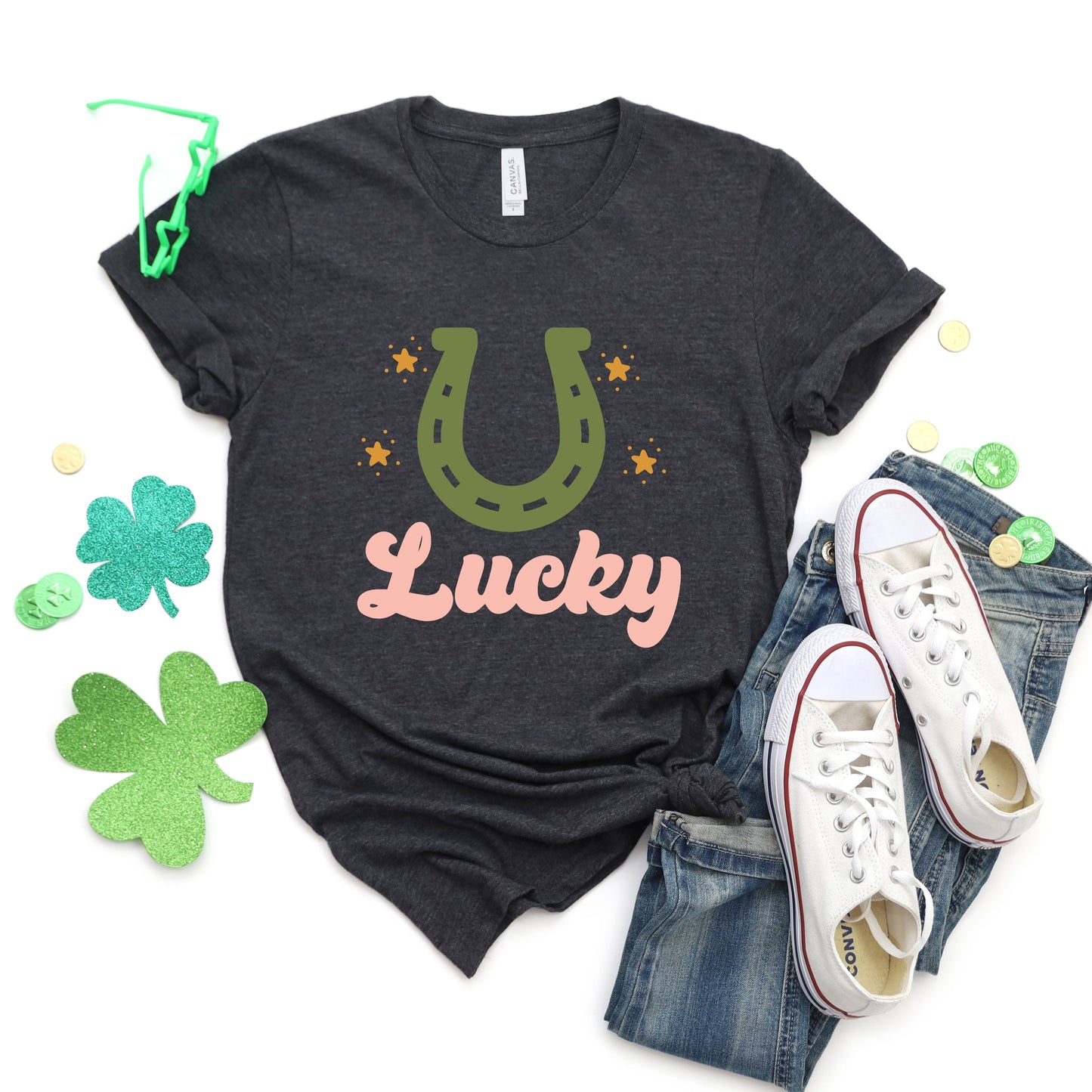 Lucky Horse Shoe | Short Sleeve Graphic Tee