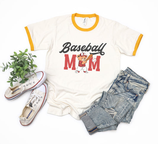Baseball Mom Teddy Bear | Ringer Tee