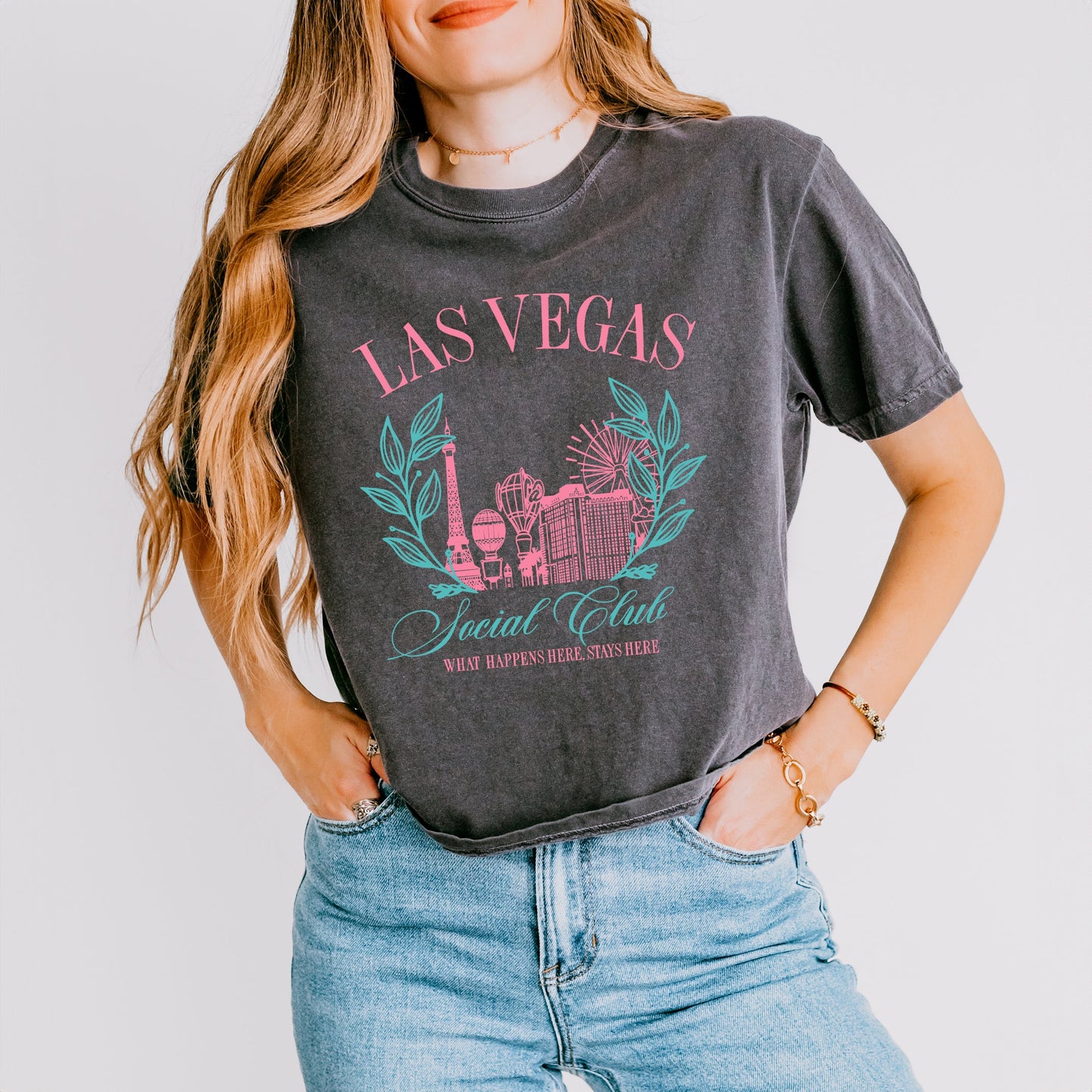 Las Vegas Social Club | Relaxed Fit Cropped Tee