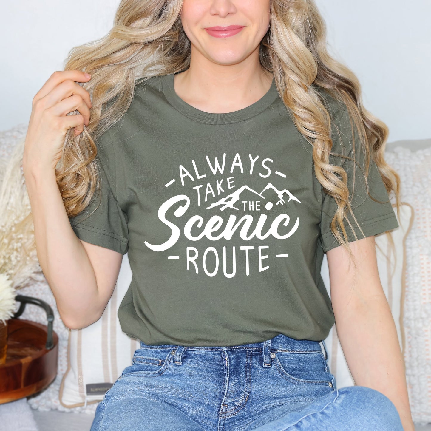 Take The Scenic Route Words | Short Sleeve Graphic Tee