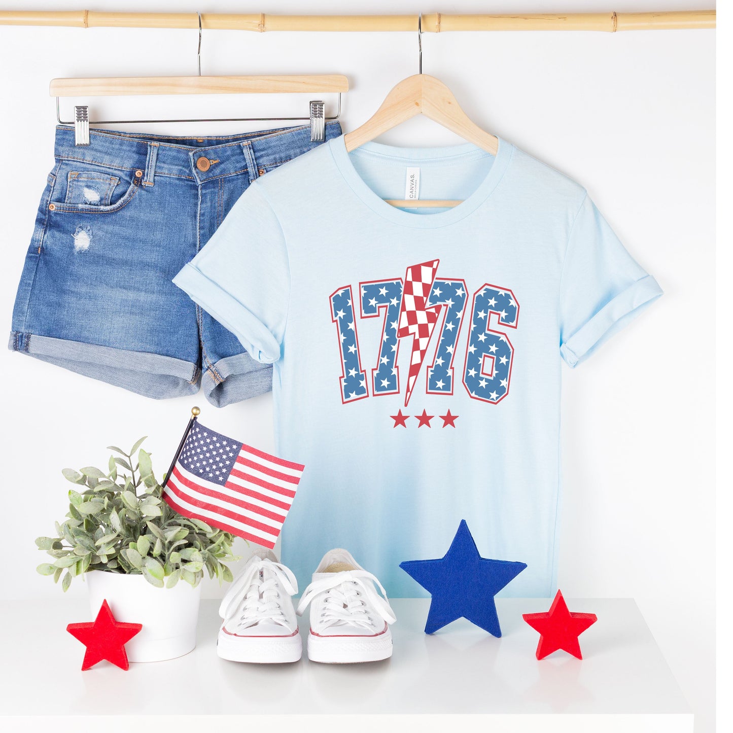 1776 Stars Lightning Bolt | Short Sleeve Graphic Tee