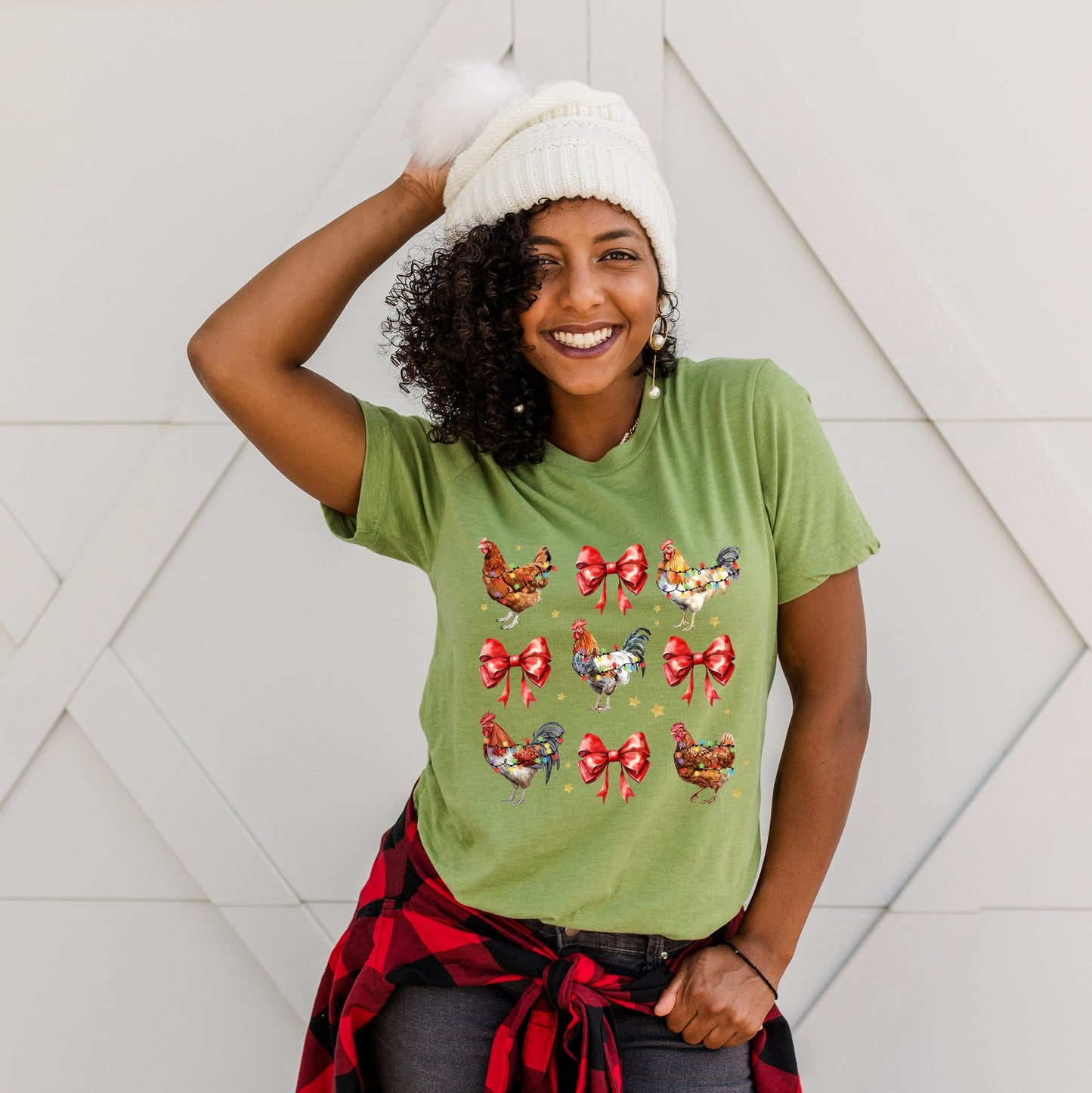 Coquette Christmas Chicken | Short Sleeve Crew Neck