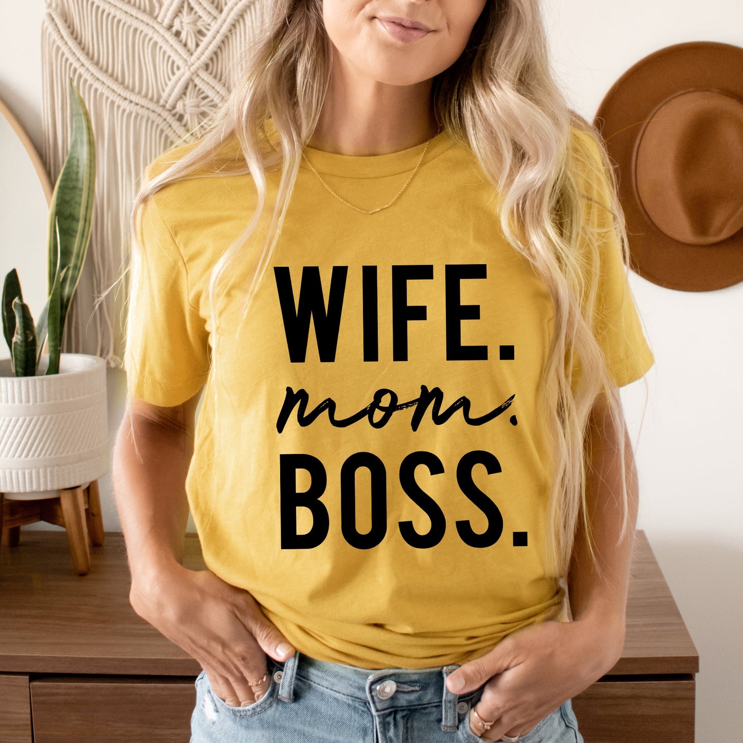 Wife Mom Boss Block | Short Sleeve Graphic Tee