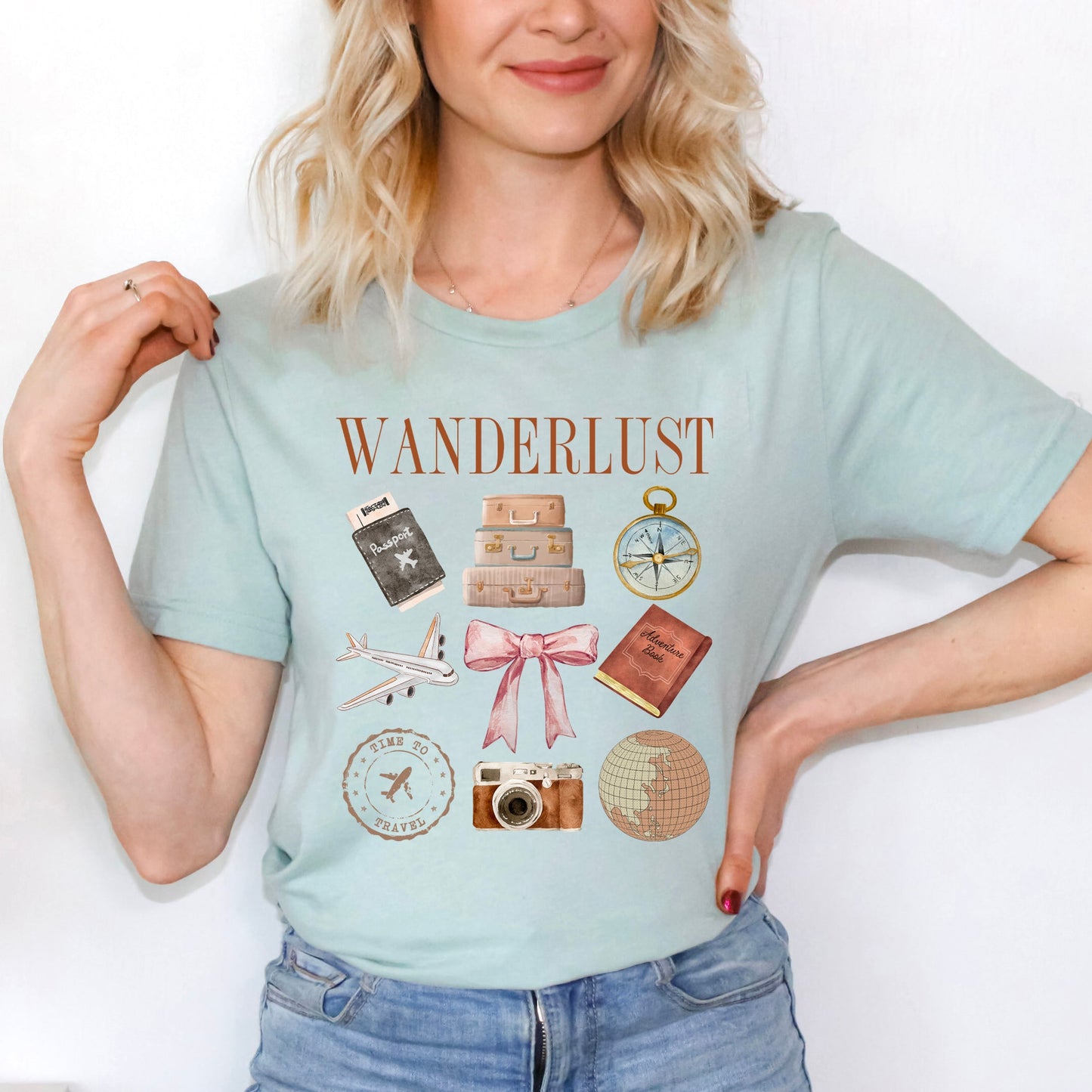 Wanderlust Travel Collage | Short Sleeve Crew Neck