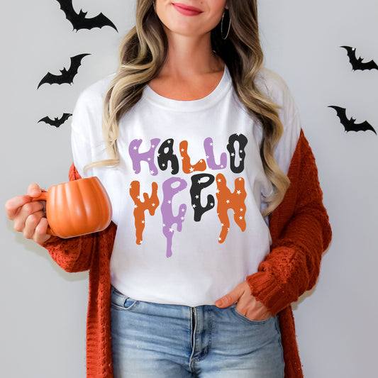 Dripping Halloween Stars | Short Sleeve Crew Neck