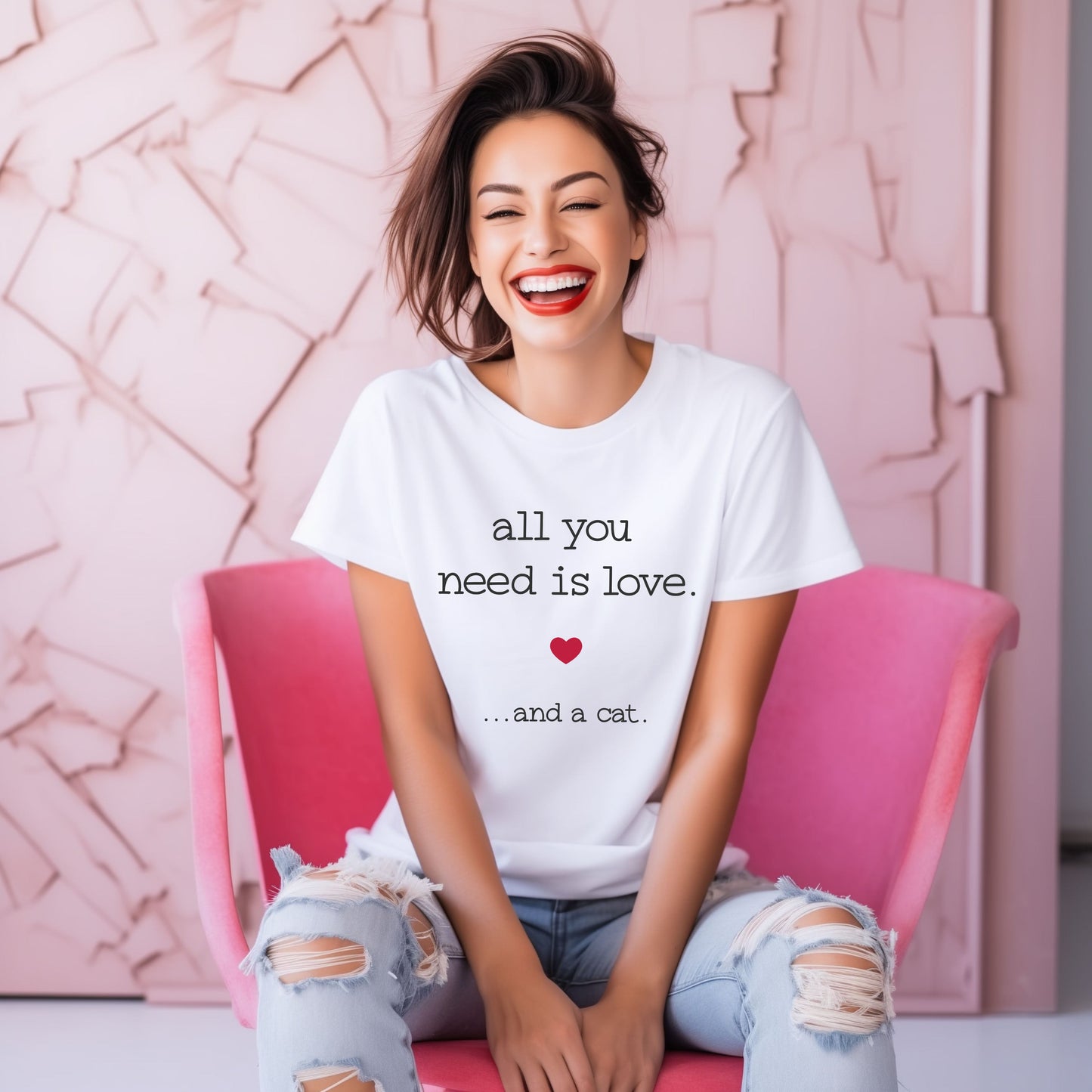 All You Need Is Love And A Cat | Short Sleeve Graphic Tee