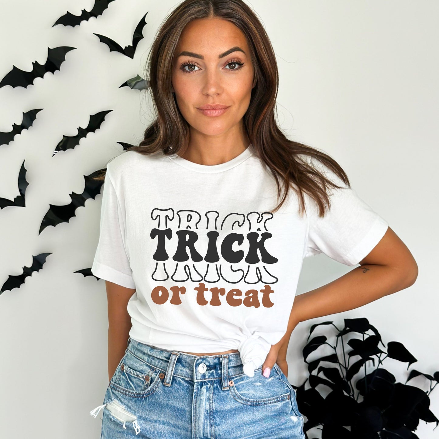 Trick Or Treat Stacked | Short Sleeve Graphic Tee