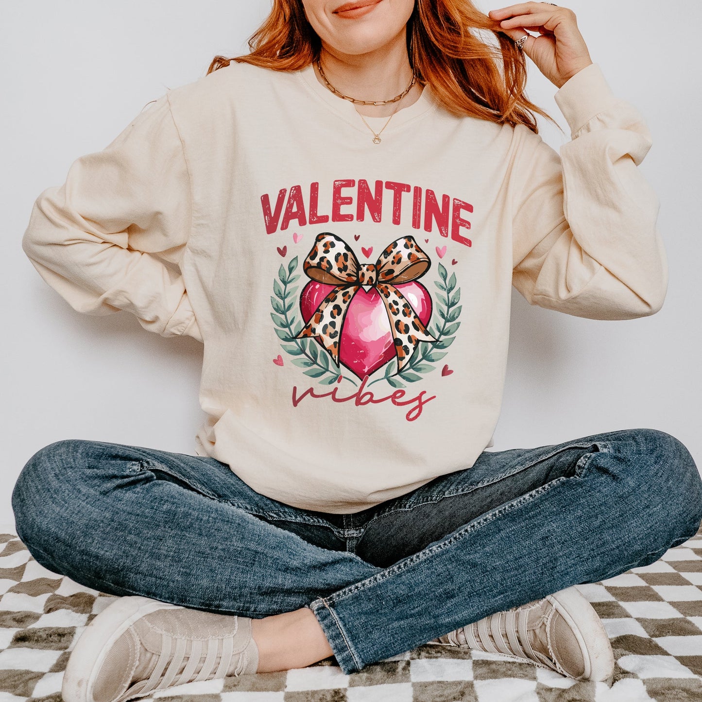 Coquette Valentine Vibes | Garment Dyed Long Sleeve