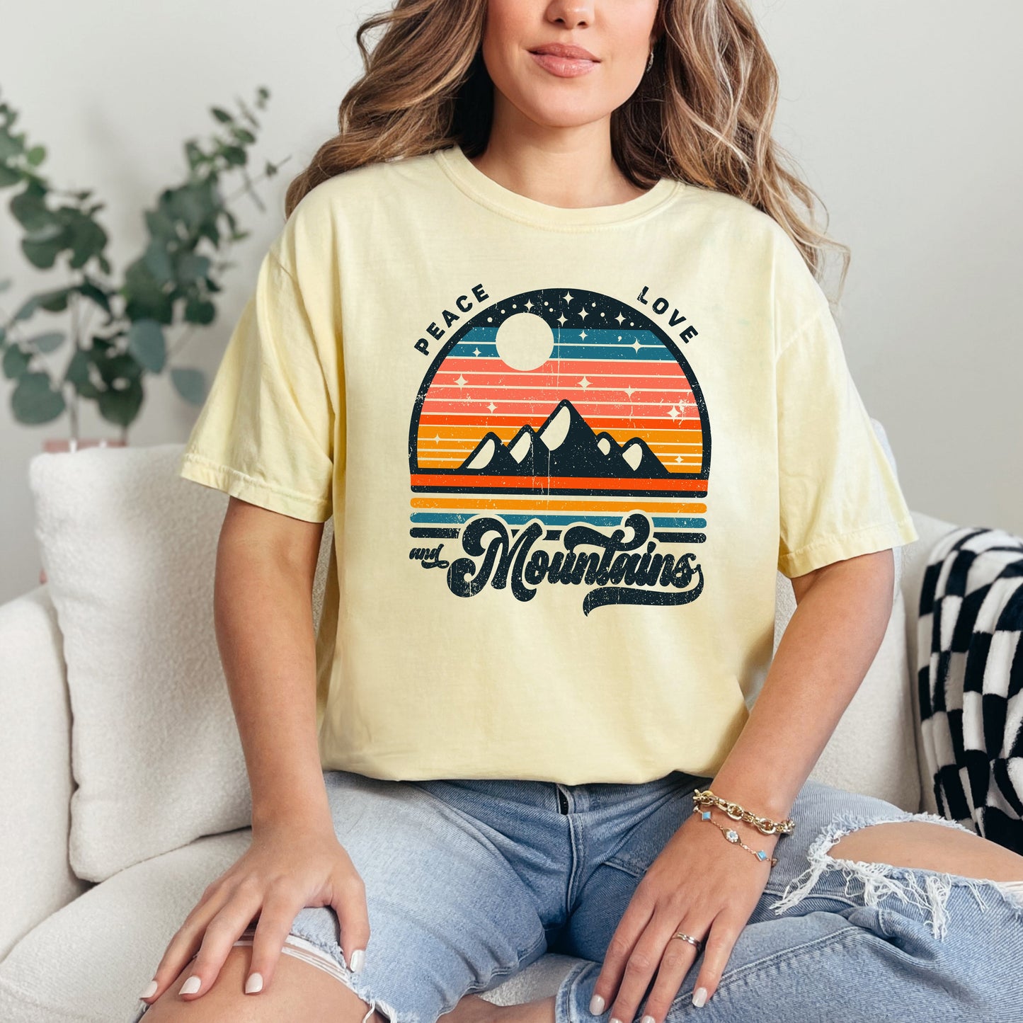 Peace Love and Mountains | Garment Dyed Tee