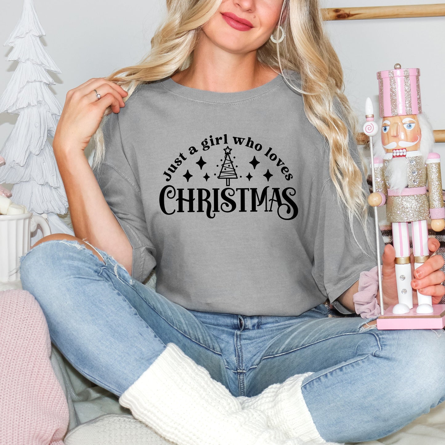 Just A Girl Who Loves Christmas | Garment Dyed Tee