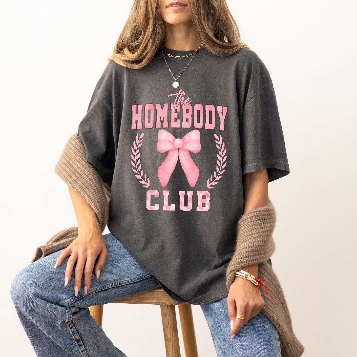 Coquette Pink Homebody Club | Garment Dyed Tee