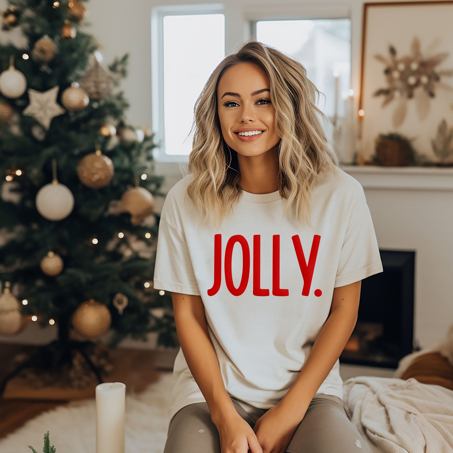 Jolly Bold Puff Print | Garment Dyed Short Sleeve Tee