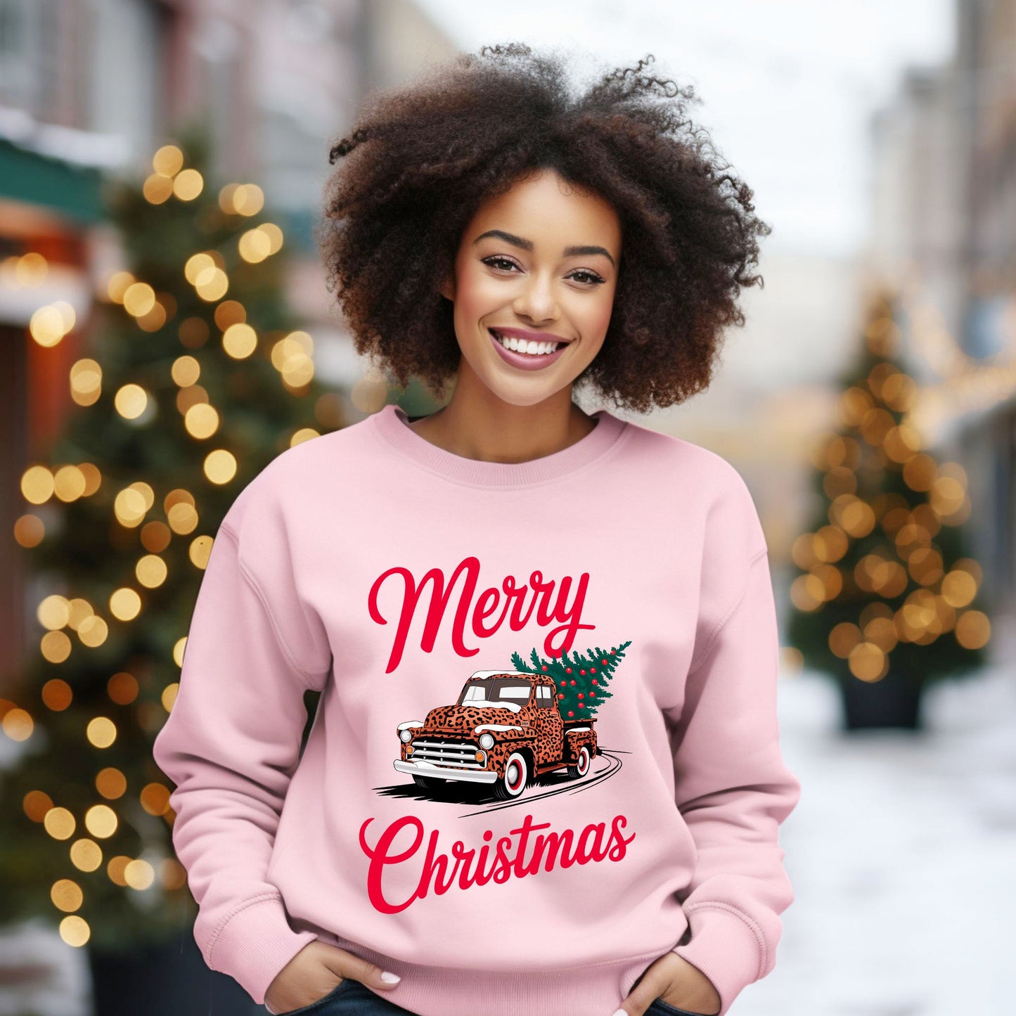 Christmas Leopard Truck | Sweatshirt