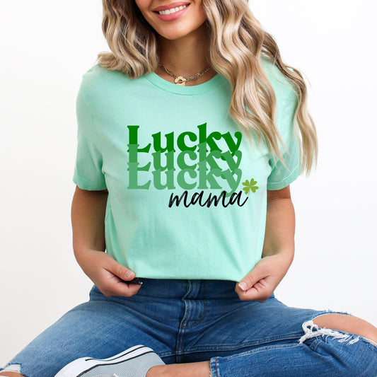 Lucky Mama Stacked | Short Sleeve Graphic Tee