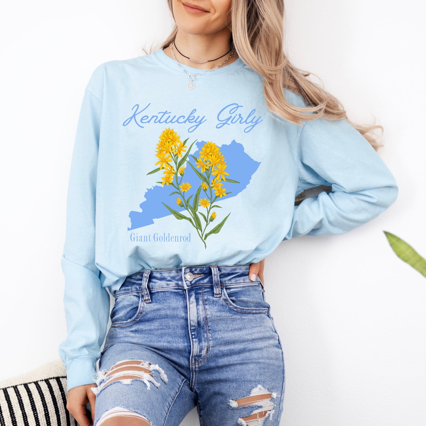 Kentucky Girly Flower | Garment Dyed Long Sleeve