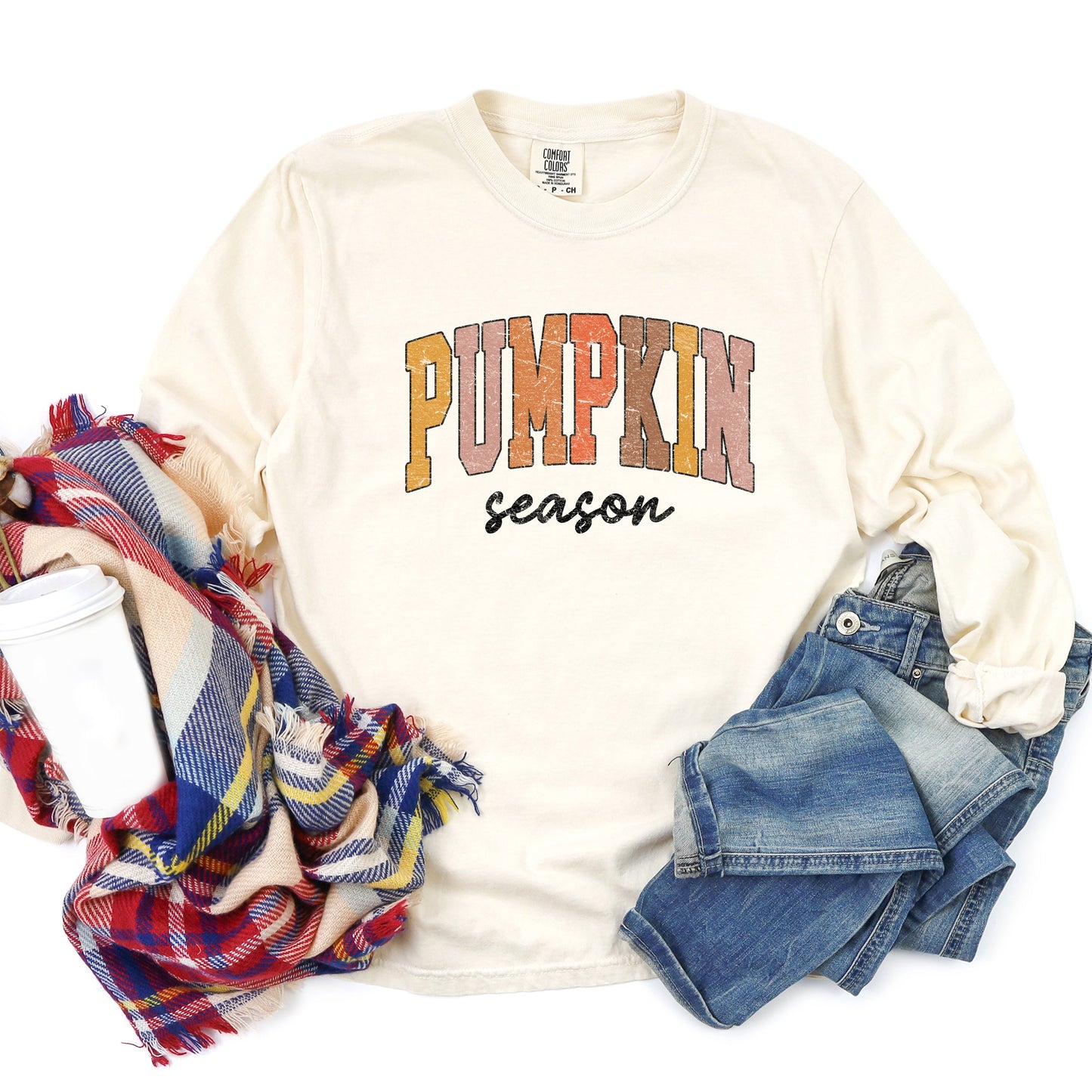 Pumpkin Season Grunge | Garment Dyed Long Sleeve